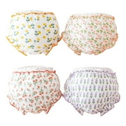 Toddler Training Underwear Girls White Organic Cotton Panties Quick Dry Sleepwear Underwear Girls' Training Pants Ages 2-6 Pack of 4 Orange 100